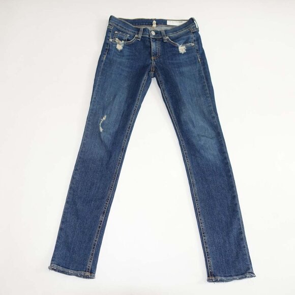 Rag & Bone Women's Skinny Jeans Size 25 Blue Low Rise 28" Inseam La Paz Wash - Picture 1 of 8